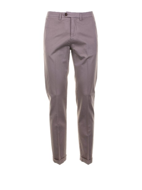 Pantalone tortora uomo in misto lino