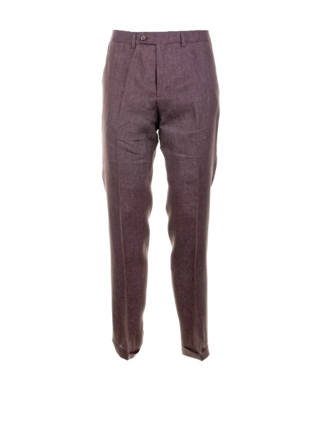 Pantalone terra uomo in misto lino