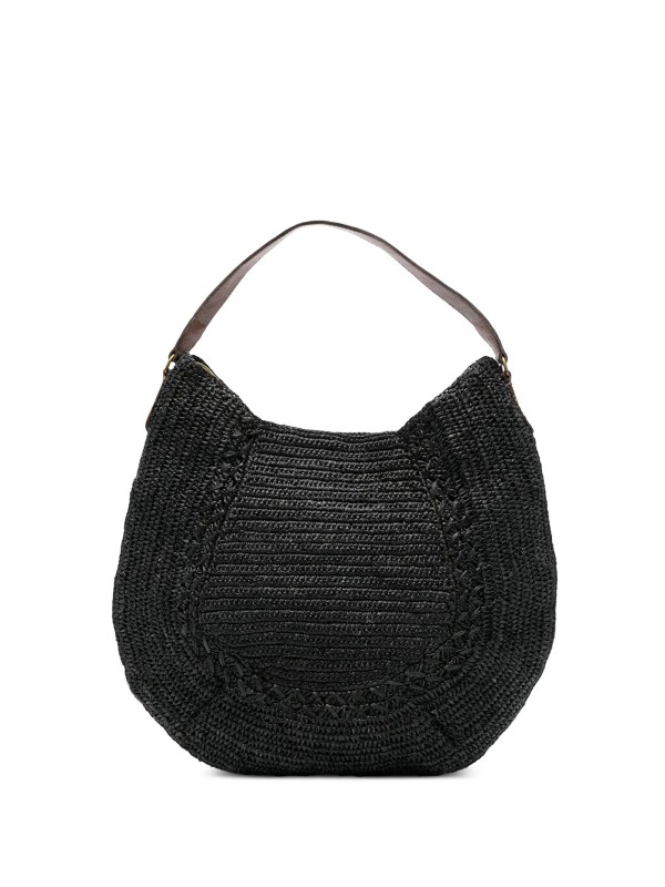 Meva M Raffia Hobo Shoulder Bag
