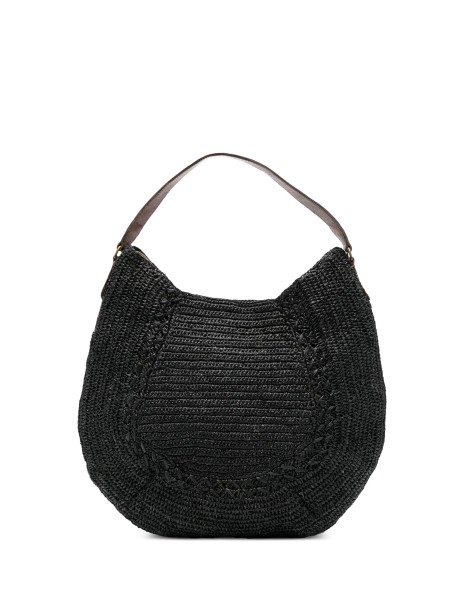 Meva M Raffia Hobo Shoulder Bag
