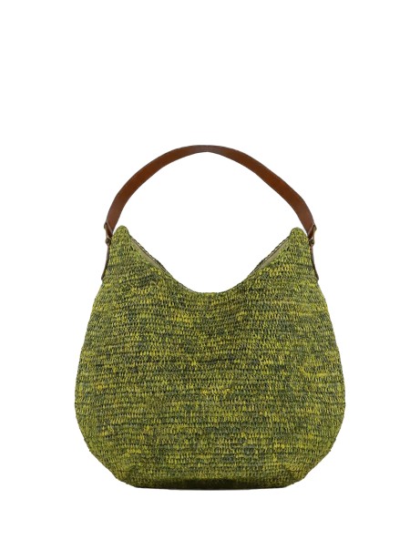 Meva M Raffia Hobo Shoulder Bag