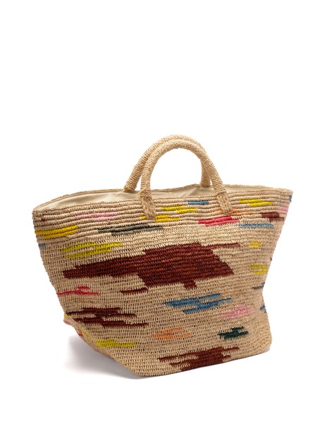 Borsa tote in rafia e uncinetto 2