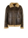 Brown leather biker jacket