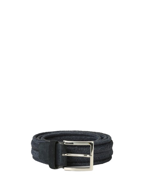 Elastic braided leather rope belt