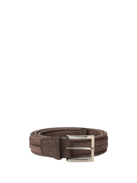 Cintura rope in pelle intrecciata elasticizzata
