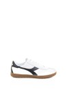Sneaker bianco nera in pelle