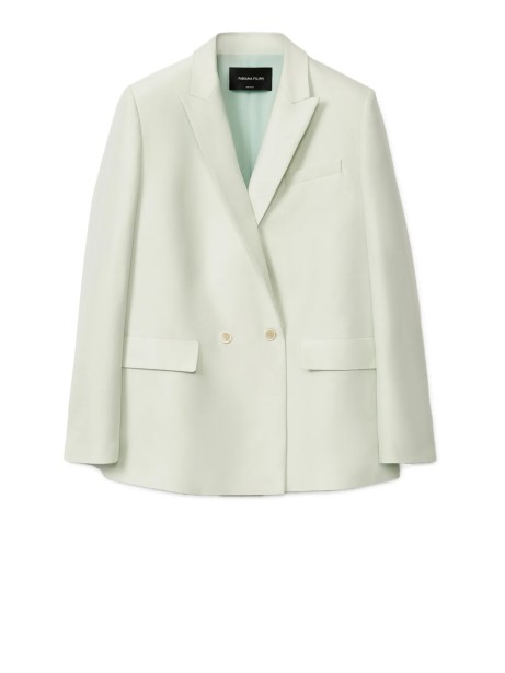 Women's double-breasted jacket in aqua green