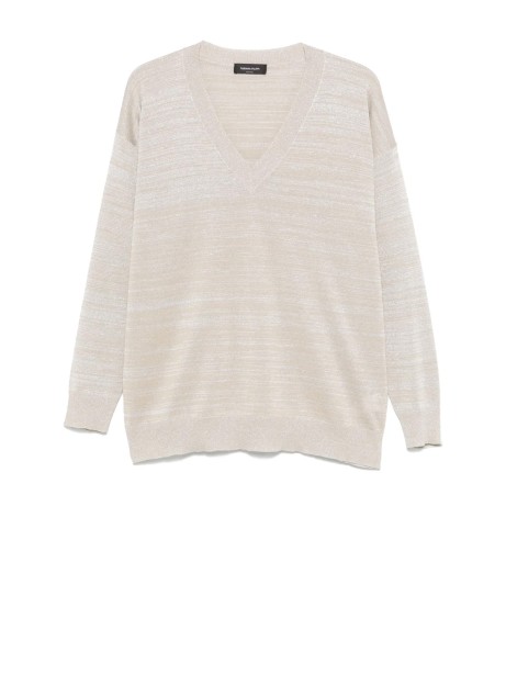 V-neck sweater greige