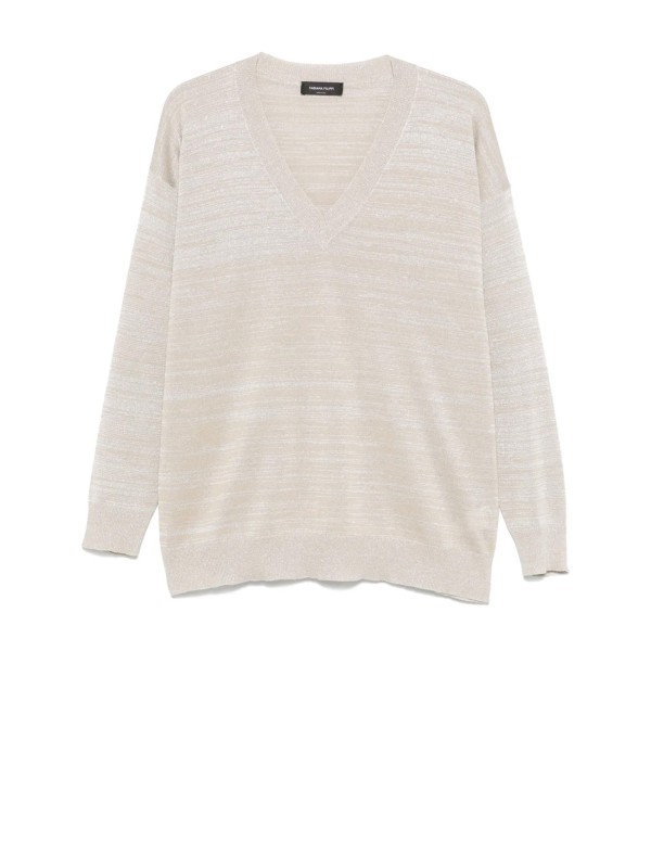 Maglia scollo a V greige Maglia scollo a V greige