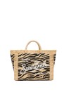 Colette Straw Effect Zebra Print Bag