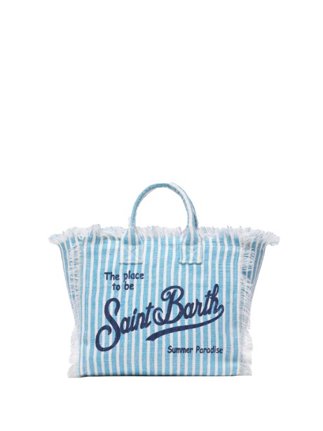 Borsa Colette in lino con stampa a righe