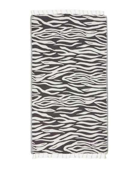 Telo mare Foutas in cotone con jacquard zebrato