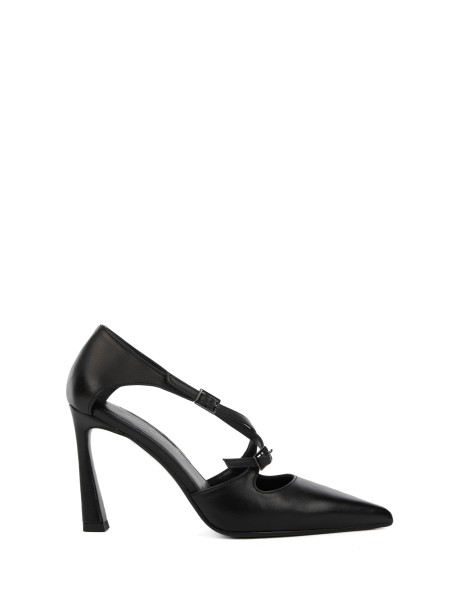 Décolleté nero in nappa