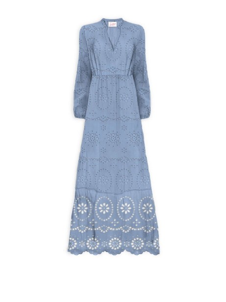 Air Force Blue Cotton Sangallo Dress