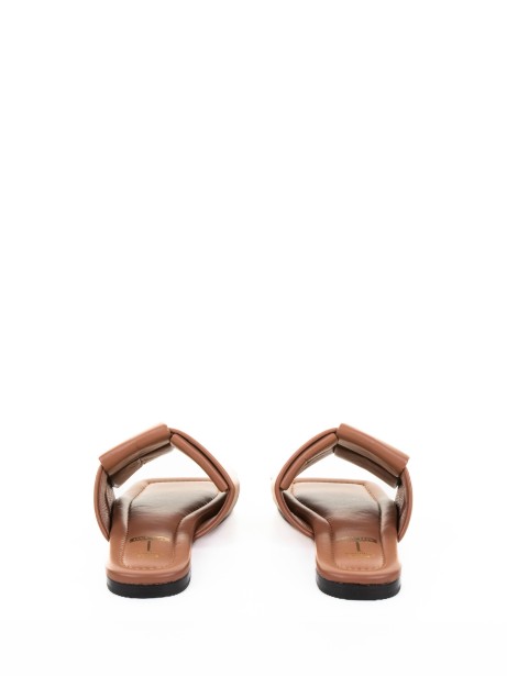 Ciabatta flat marrone in pelle