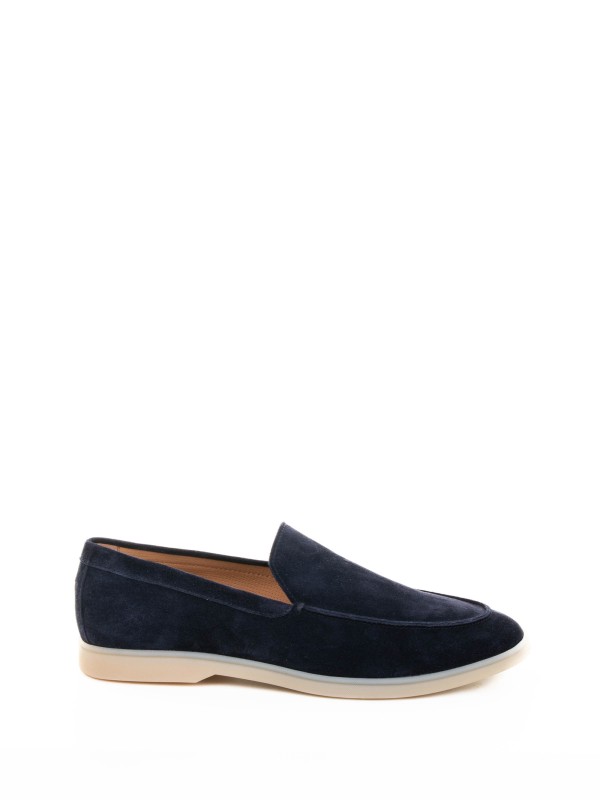 Mocassino blu in suede Mocassino blu in suede
