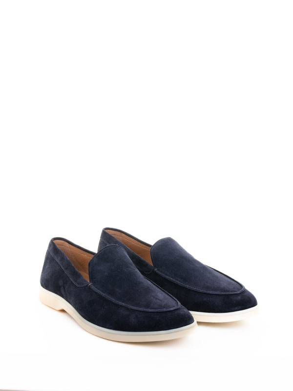 Mocassino blu in suede