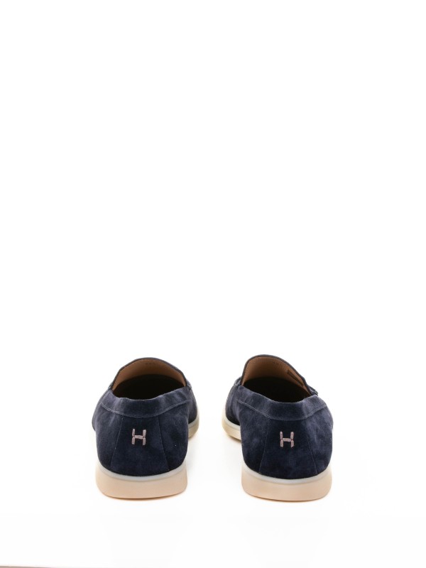 Mocassino blu in suede
