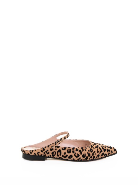 Ballerina flat leopardata con cinturino