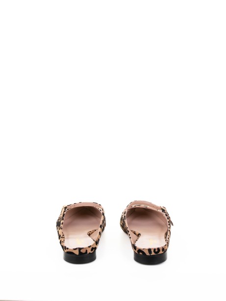 Ballerina flat leopardata con cinturino
