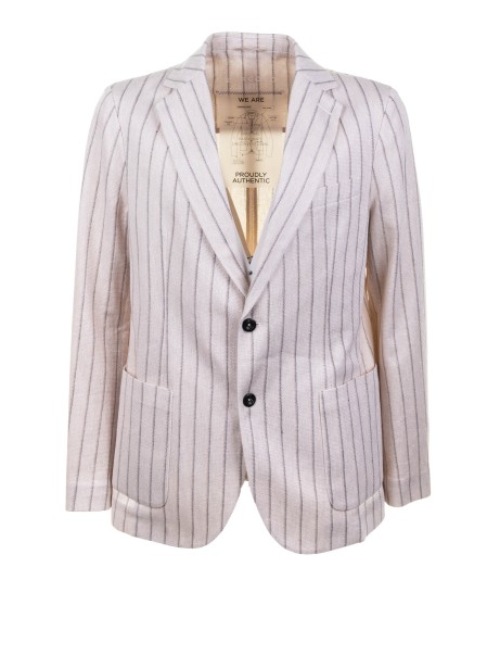 Men's Single-Breasted Striped Jacket