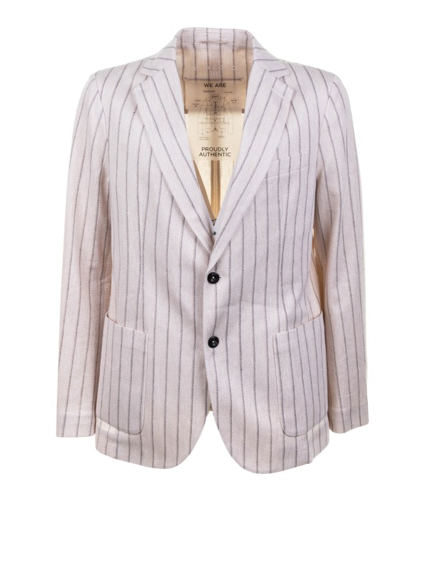 Men's Single-Breasted Striped Jacket Men's Single-Breasted Striped Jacket