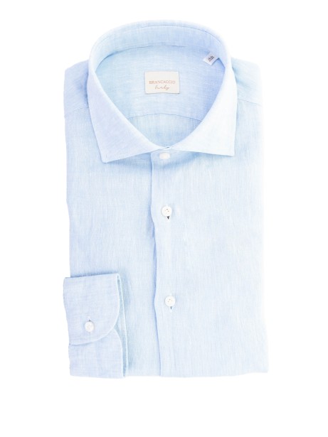 Camicia in lino azzurra