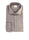 Camicia in lino marrone