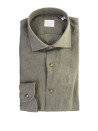 Camicia in lino verde militare