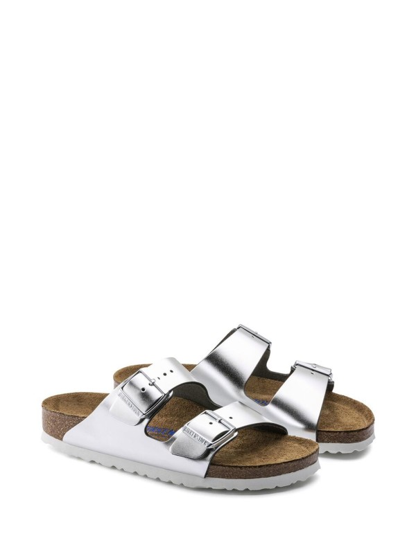 Sandalo Arizona in pelle metallizzata