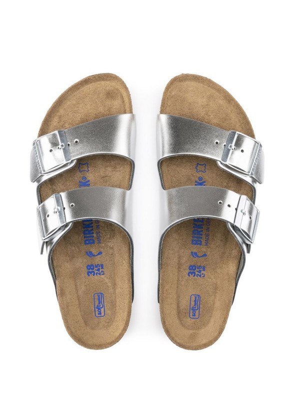 Sandalo Arizona in pelle metallizzata