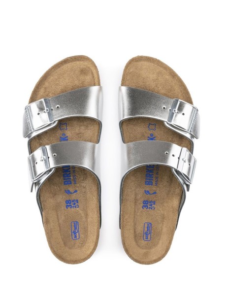 Sandalo Arizona in pelle metallizzata