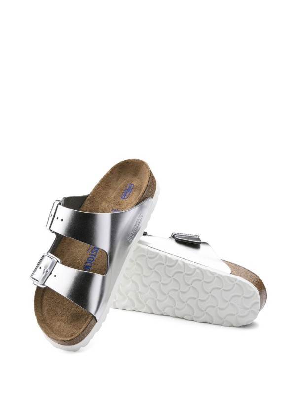 Sandalo Arizona in pelle metallizzata