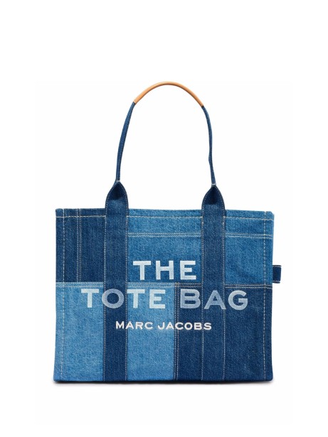 The Large Tote in denim blu