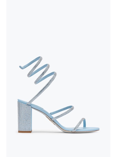 Sandalo celeste con strass attorcigliato alla caviglia 2