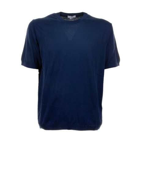 T-shirt blu uomo in jersey leggero