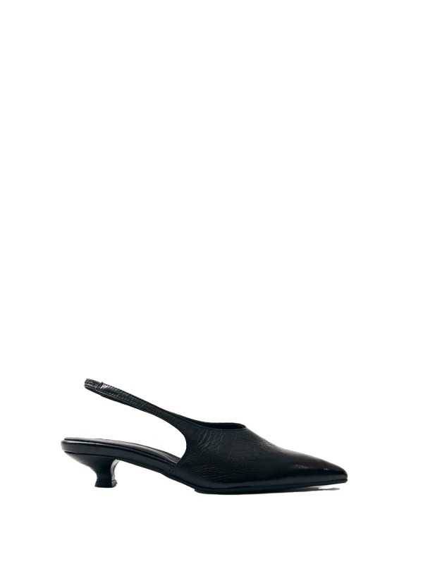 Décolleté Eros slingback in pelle nero Décolleté Eros slingback in pelle nero
