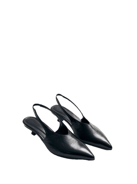 Décolleté Eros slingback in pelle nero 2