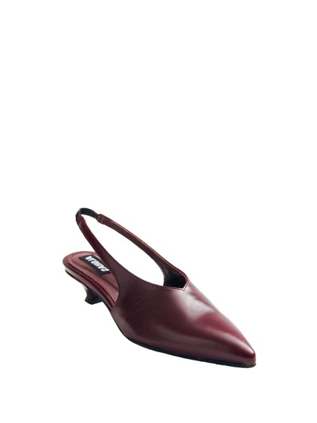 Décolleté Eros slingback in pelle burgundy 2