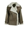 Giacca donna marrone con inserti in pelliccia