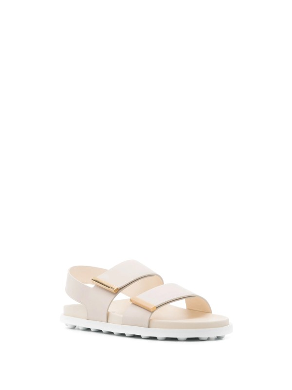 Women leather sandals off white