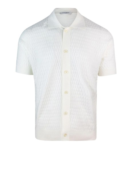 T-shirt polo uomo panna