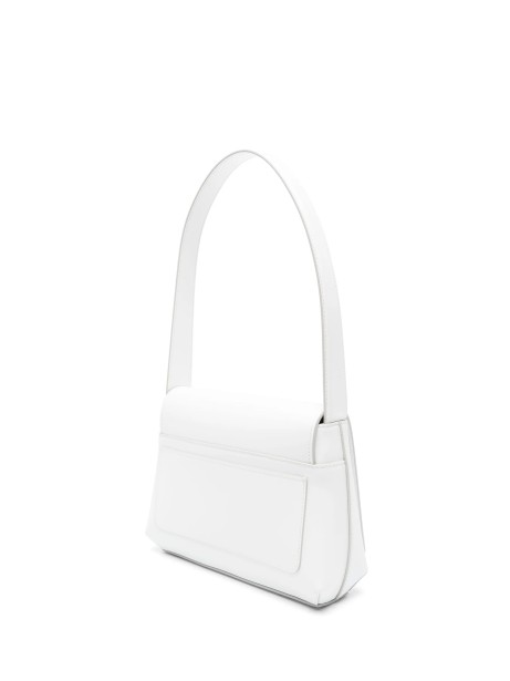 Tracolla in pelle con logo bianco 2