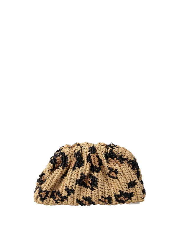 Game clutch bag in animalier crochet