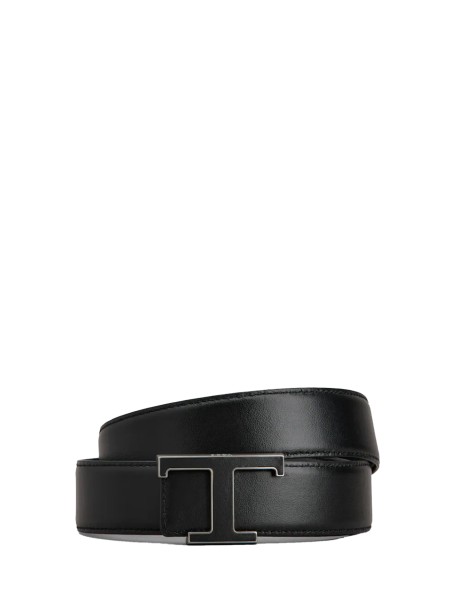 Cintura nera in pelle
