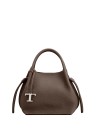 Borsa secchiello small marrone in pelle