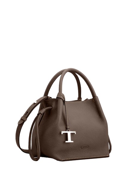 Borsa secchiello small marrone in pelle 2