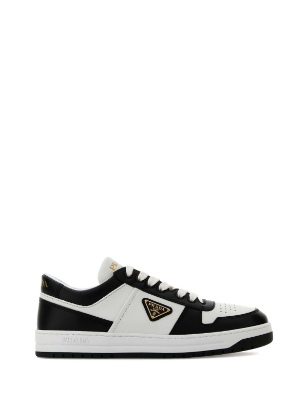 Sneaker in pelle bianco nero con logo