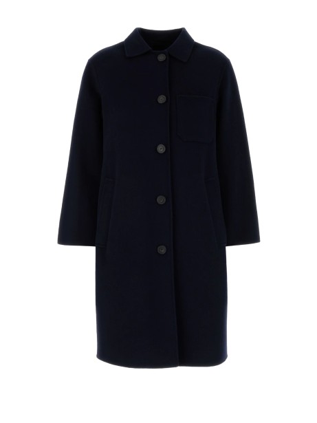 Cappotto donna blu in pura lana