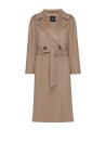 Cappotto marrone in pura lana con cintura